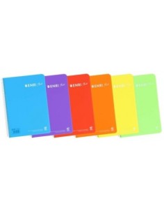 Paq 5 cuaderno espiral 4º 80h 90g cuad4x4 c m enri plus tapa plastico